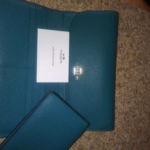 Reduced! Coach leather checkbook wallet used
